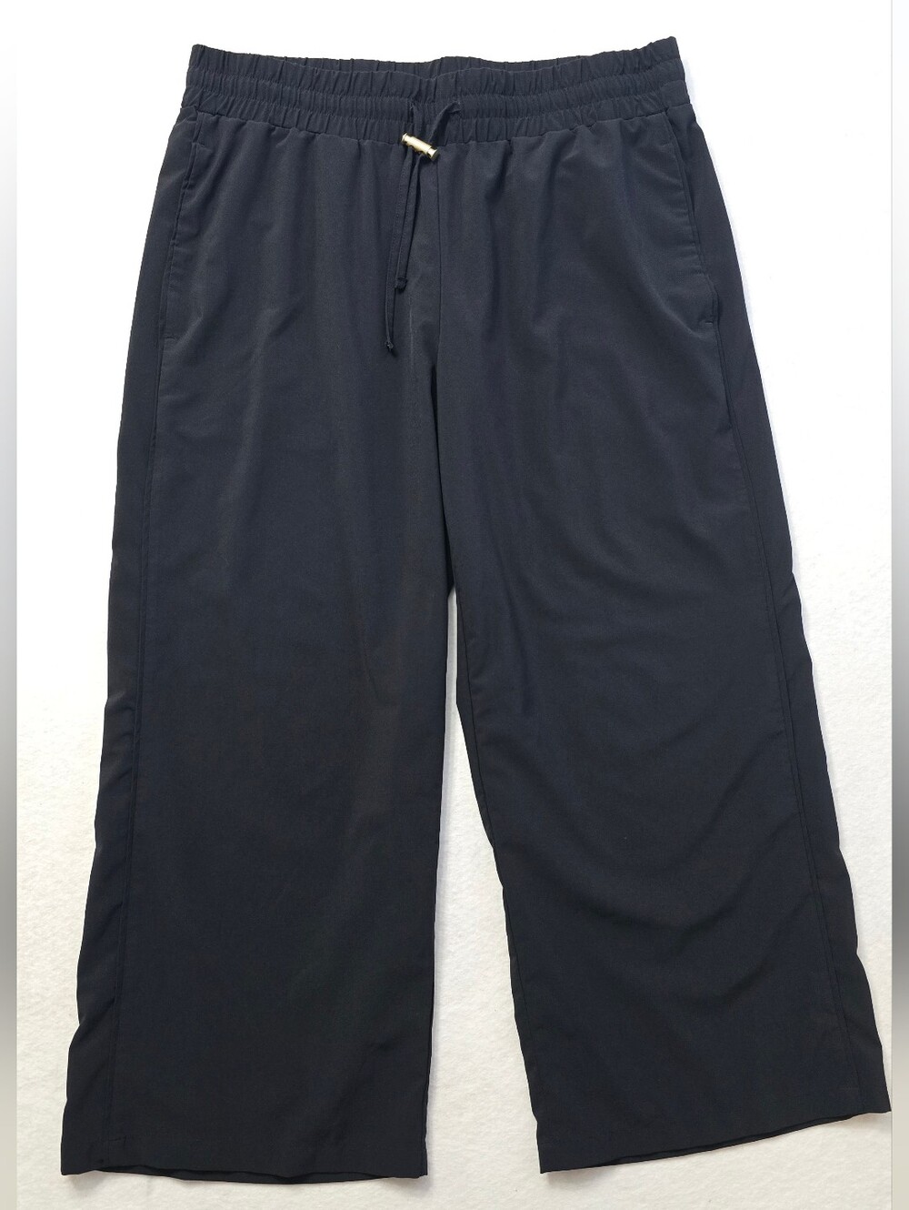 STYLUS Black Wide-Leg Drawstring Joggers